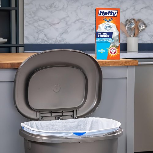 Hefty Ultra Strong 13 Gallon Trash Bags - Drawstring Closure & Odor Control | 40 Count, Clean Burst Scent