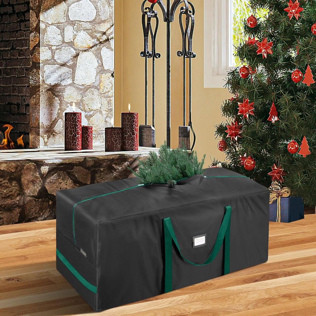 BALEINE Christmas Tree Storage Bag - Heavy Duty 900D Oxford Fabric, Extra Large with Dual Zippers (Black)