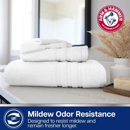Arm & Hammer Performance Towel Washcloth Set, 6 Piece, Light Blue
