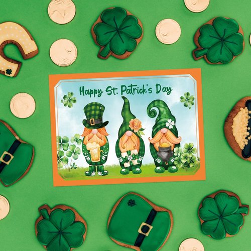 ceiba tree Happy St. Patrick's Day Cards with Envelopes & Stickers 20 Pcs for Kids and Adults Irish 4x6 inch Blessings Message inside 10 Designs Shamrock Lucky Day Religious Saint Patricks Day Cards