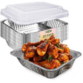YLT WAX 9x13 Aluminum Pans - 20 Pack Heavy Duty Disposable Foil Containers with Clear Lids for Baking & Cooking