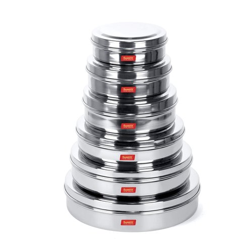 Sumeet Stainless Steel Containers Set- 300ML,480ML, 600ML, 700ML,900ML, 1200ML, 6 Pieces