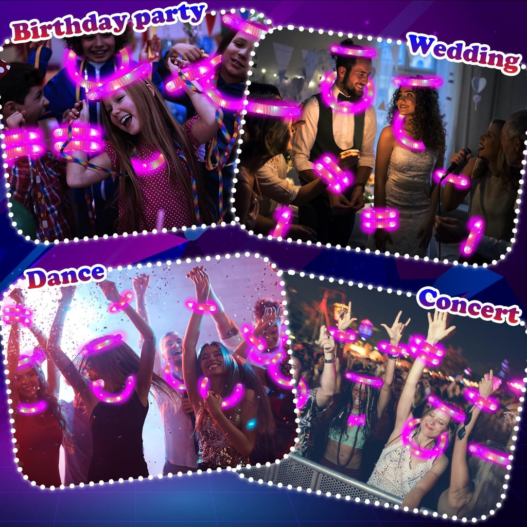 Skiennix Pink Glow Sticks - 24 PCS Party Favors & Accessories for Kids' Graduation & School Events