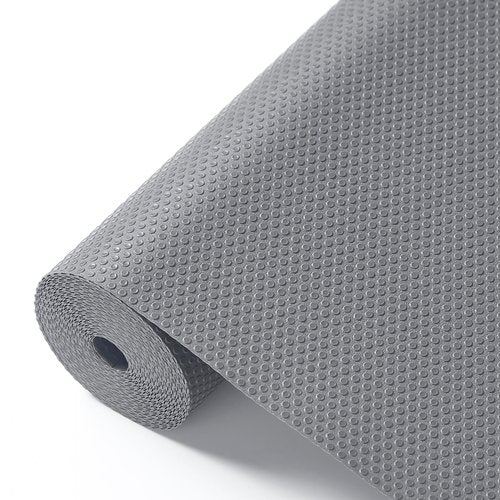 ALIUNI 100% EVA Shelf Liner for Kitchen Cabinet, 24" x 360" Drawer Liners Non Adhesive Non Slip Waterproof Plastic Paper, Dresser Pantry Bathroom Refrigerator Protector, Grey