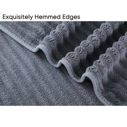 Bedvcaty Luxury 4-Piece Quick-Dry Bath Towel Set 27.5X 55 Inches – Ultra Soft Microfiber for Bathroom, Bar, Pool, Gym & Travel – Elegant Twill Design