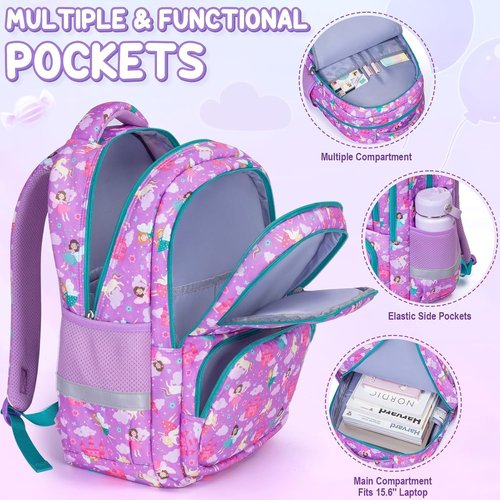 Fimibuke Kids Backpack Set - 3PCS Waterproof School Bag with Lunch Box & Pencil Case | Trucks Design for Ages 3-12
