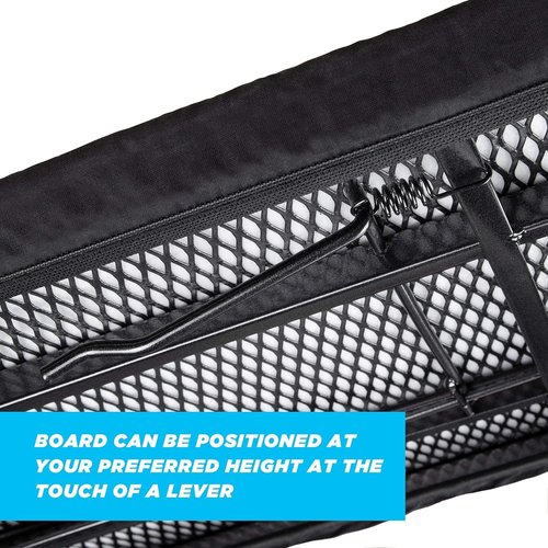 Minky Homecare Ergo Plus Prozone Ironing Board - Full Size Freestanding with Heat Reflective Cover | 48" x 15" (Gunmetal & Blue)