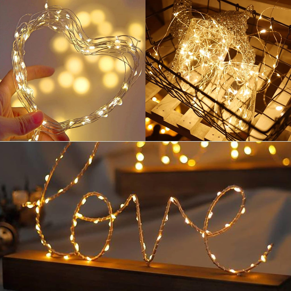 WATERGLIDE 12 Pack Mini Fairy Lights - 7 Ft Waterproof LED String Lights for Wedding & Party Decor | Warm White