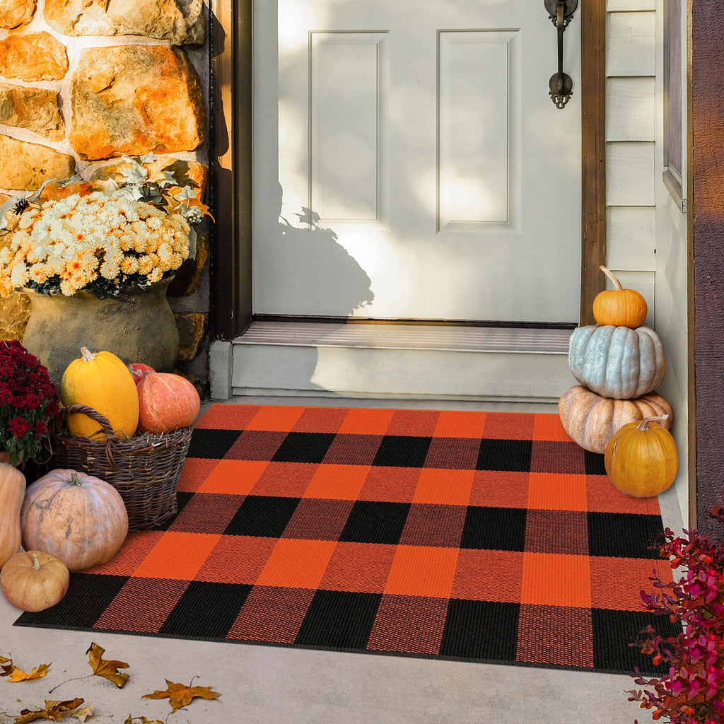 Extra Long Runner Rug Cotton Rugs 2 x 8 Washable Kitchen Runner Rug Black White Hallway Runners Rug Woven Rug Indoor Outdoor Area Carpet for Bathroom Laundry Patio Entryway Front Porch Mat