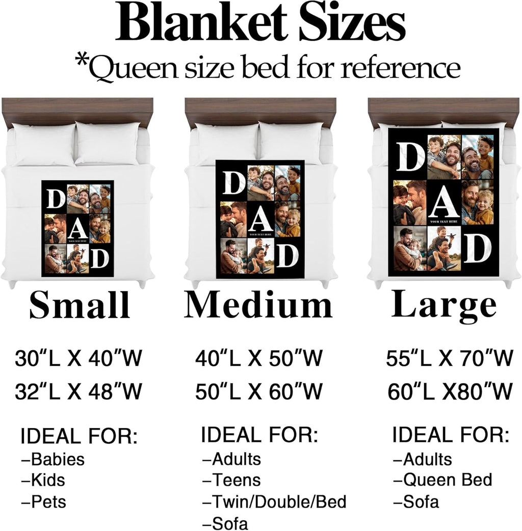 Regine Switzerland Personalized Father's Day Blanket - Custom Photo & Text Gift for Dad, Husband, Grandpa
