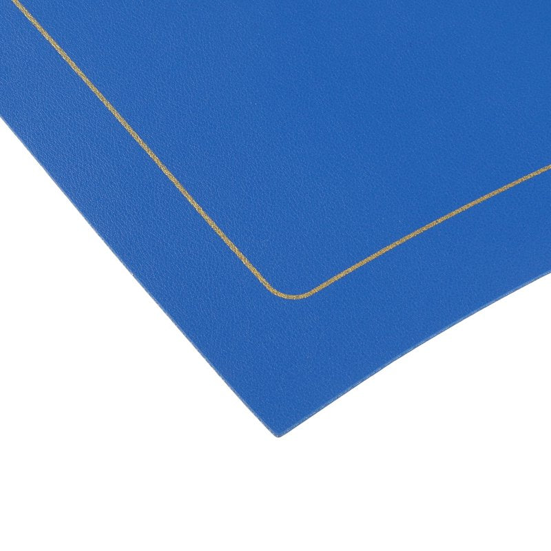 Heat Resistant Faux Leather Round Table Mats - Set of 6 Blue