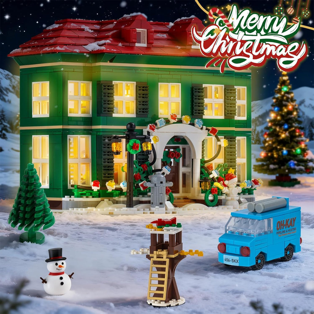 Skiennix Christmas House Building Set - 1187PCS Holiday Kit with Lights for Adults & Movie Fans