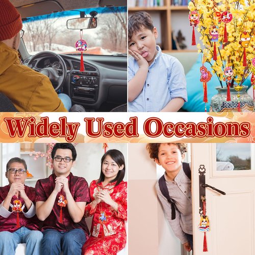Wavyknot 36 Pcs Chinese New Year 2026 Decorations Lunar New Year of The Horse Ornaments Chinese Knot Tassel Pendant Good Luck Charm for Spring Festival Home Car Wall Tree Decor