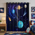 terxgrl Space Curtains for Boys Room, Galaxy Outer Space Blackout Window Curtains, Solar System Planets Darkening Drapes for Kids Bedroom Playroom, 72 x 63 Inch