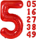 Laser Red Number 5 Balloon - 40 Inch Birthday Decoration for 5th Birthday Parties