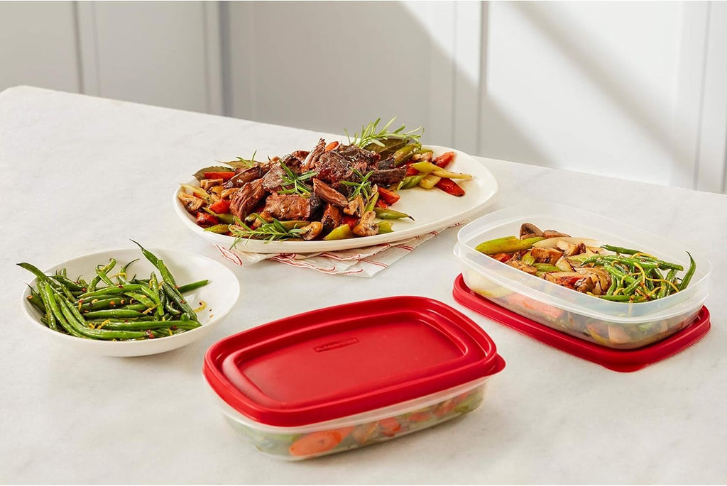 Rubbermaid EasyFindLids Meal Prep Containers - 5.5 Cup Capacity in Vibrant Red Color