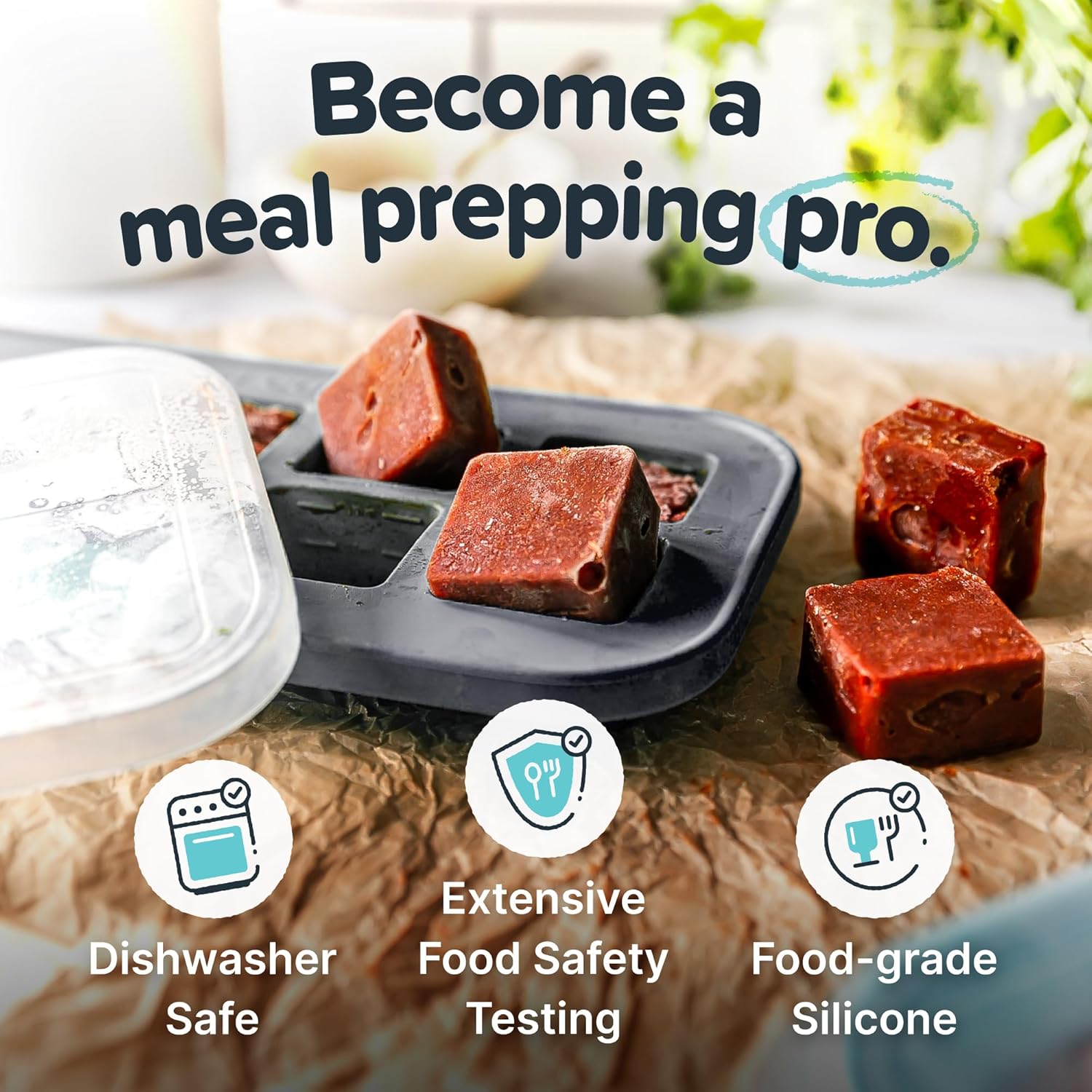 Souper Cubes Silicone Freezer Molds - Store Garlic, Herbs & More - Charcoal - 2-Pack