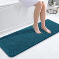 OLANLY Bathroom Runner Rugs - Soft Absorbent Chenille Bath Mats | Quick Dry, Machine Washable, 47x17 in Peacock Blue