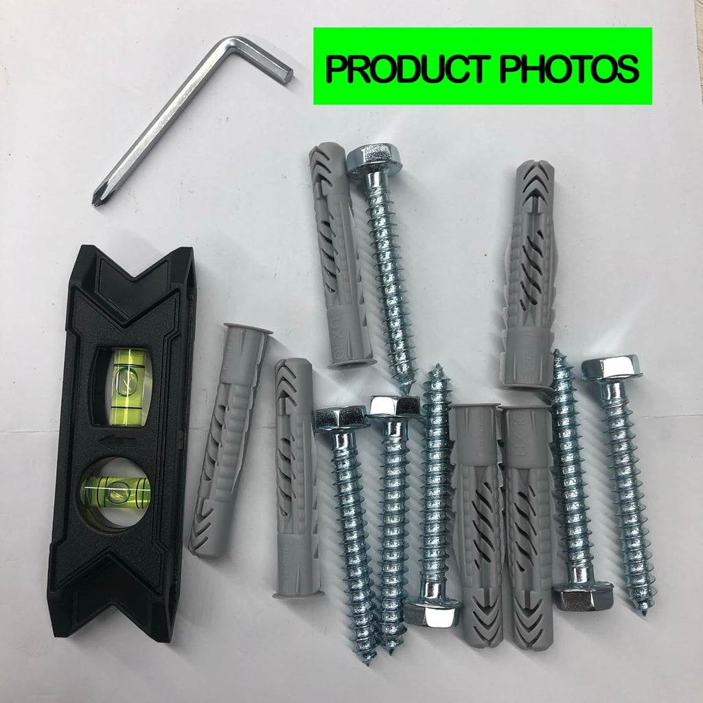 USX Mount Lag Bolt Kit - M8 Lag Bolts for Wood Studs & Fischer Anchors for Concrete Walls | Easy Install with Allen Key & Bubble Level