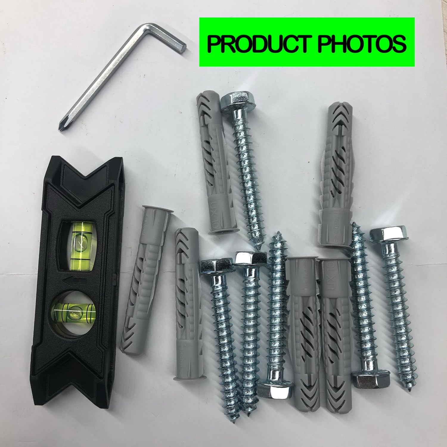 USX Mount Lag Bolt Kit - M8 Lag Bolts for Wood Studs & Fischer Anchors for Concrete Walls | Easy Install with Allen Key & Bubble Level