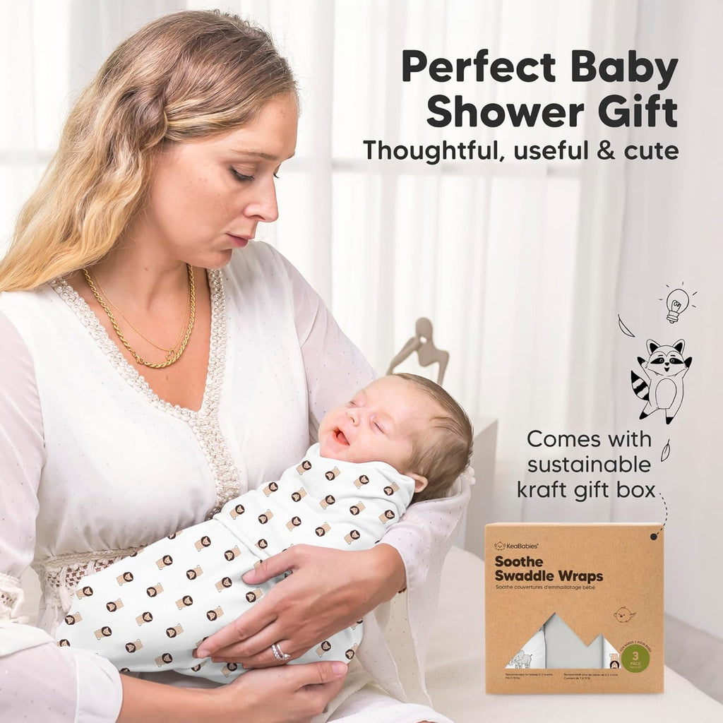 Skiennix Organic Baby Swaddle Sleep Sacks - Soft & Snug for Newborns 0-3 Months | 3-Pack in The Wild 2
