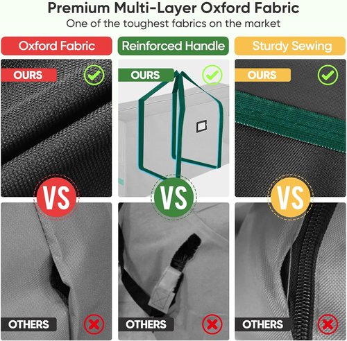 BALEINE Christmas Tree Storage Bag - Heavy Duty 900D Oxford Fabric, Extra Large with Reinforced Handles & Dual Zippers (Black)