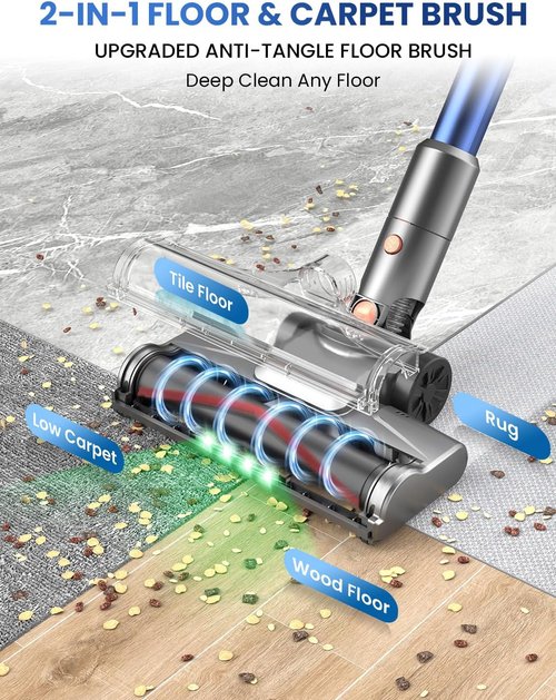 Dzaki Cordless Vacuum Cleaner - Powerful 50KPA Suction with Smart LED Display | Lightweight & Rechargeable for Home & Pet Hair