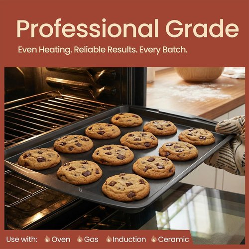 Gray 10-Piece Bakeware Set | Nonstick Carbon Steel Baking Sheets & Pans | Dishwasher Safe, Oven Safe Up to 450°F