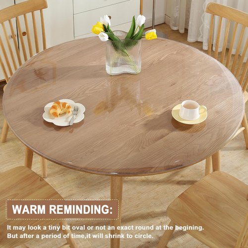 LovePads Round Clear Table Cover Protector 41 Inch, 2mm Thick Table Protector for Dining Room, Waterproof Plastic Cover PVC Vinyl Tablecloth, Circle Tabletop Protective Pad for Furnture Surface