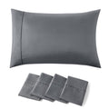 Bedsure Queen Pillow Cases Set of 4 - Dark Grey Brushed Microfiber Pillowcases 4 Pack, Super Soft Pillow Case Covers with Envelope Closure for Kids, Wrinkle, Fade Resistant, 20x30 Inches