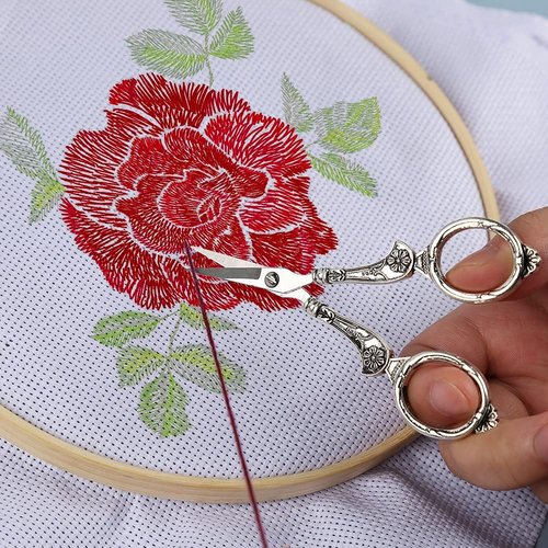 BUTUZE Embroidery Scissors Kit - Complete Vintage Sewing Tools with Original Case & Awl | Antique Design