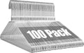 Wire Metal Clothes Hangers - 100 Pack, 16 Inch Slim Space-Saving Design for Coats, Suits, and Shirts | Non-Slip Silver