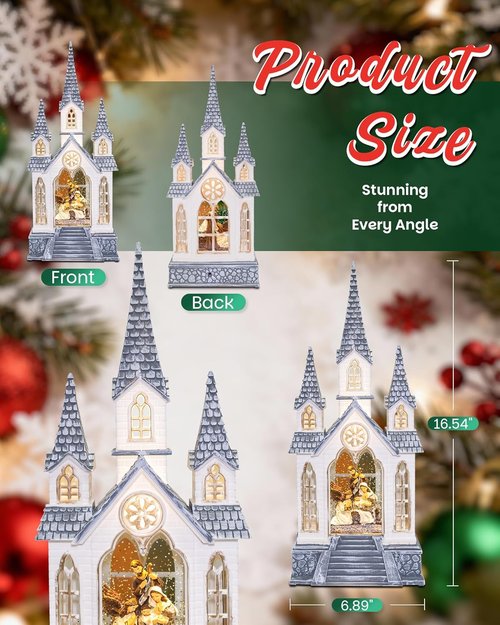 Large Christmas Nativity Snow Globe by [Brand Name] - Illuminated with Music | 9.84-Inch Indoor Decoration