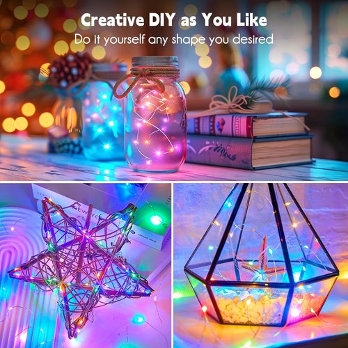 Minetom Fairy String Lights - 33 Ft 100 LED Waterproof Starry Lights on Silver Wire | Perfect for Christmas & Weddings