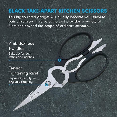 Messermeister 8-Inch Take-Apart Kitchen Scissors - Versatile Tool with Screwdriver, Nut Cracker & More
