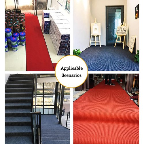 WLWLEO 3' X 20' Commercial Grade Door Mat Brush Step Entrance Floor Mat Indoor Outdoor Non Slip Mats for Hotel Office Restaurant Mall Hallway Staircase Welcome Mats,Gray/Grey,0.9×6M