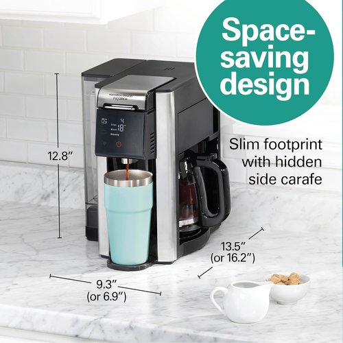 Hamilton Beach FlexBrew 5-in-1 Coffee Maker - Programmable Hot & Iced Brew, 12 Cup Capacity, Black