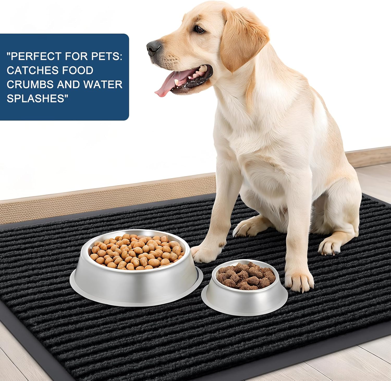 OLANLY Waterproof Heavy Duty Front Door Mat - 2-Pack Indoor Outdoor Welcome Mats | 29.5 x 17 Inch, Black