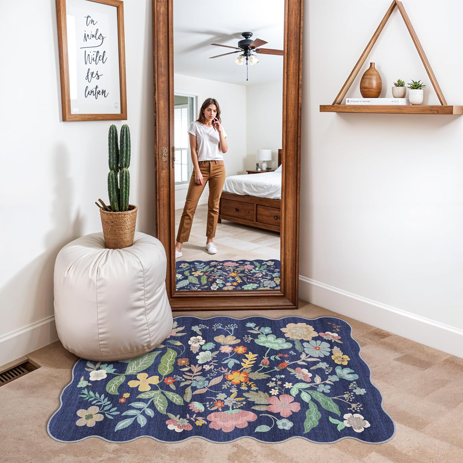 Skiennix Washable Area Rug - Easy-Clean Non-Slip Carpet for Entryway & Bedroom | Stain-Resistant, Durable Low Pile (2x3, Purple)