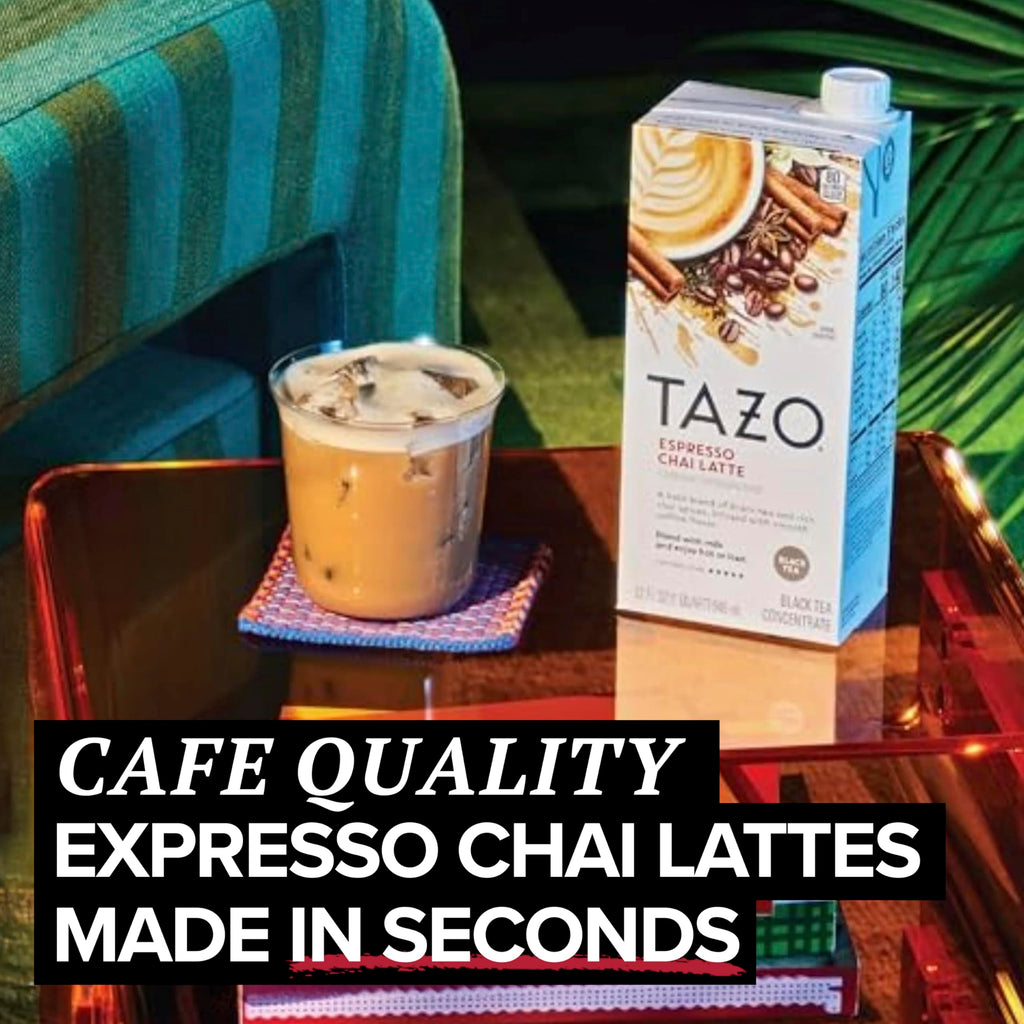 TAZO Decaf Gingerbread Spice Latte Tea Concentrate, 32 Fl Oz Carton (Pack of 2)