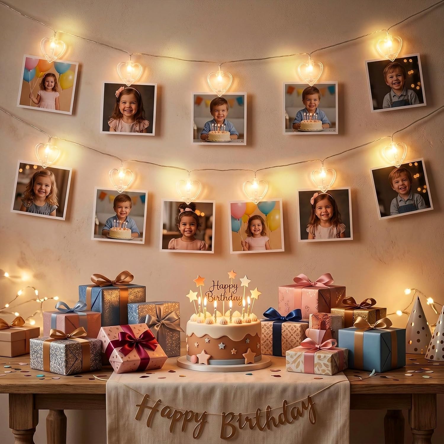 Skiennix 20 Photo String Lights - Clear Clips for Indoor/Outdoor Decor | 9.85Ft for Weddings & Parties