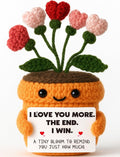 Valentine’s Day Decrations for Women Her - Anniversary Wedding Birthday Gifts for Wife Girlfriend Gf Fiancee Crochet Heart Flower Keepsake with Romantic Message Card - Couples Easter Basket Stuffers