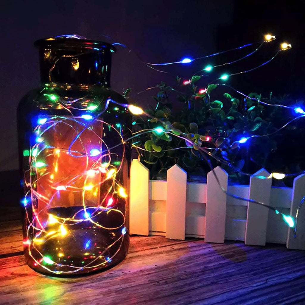 ZPH Fairy Lights - 4-Pack Battery Powered Waterproof String Lights | 3.3ft Silver Wire with 10 LEDs for Weddings & Crafts