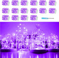 SunKite 20 LED Purple Fairy String Lights - Waterproof Battery Operated | 6.6 Feet Silver Copper Wire for DIY Decor