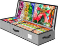 BlessedSeason Wrapping Paper Storage Organizer - Holds 40-Inch Rolls with 2 Pockets for Holiday Accessories | Grey