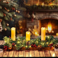 Brightown Foldable Wooden Box - Includes Fairy Lights, Pine Cones & Ornaments | 23.6" for Christmas Decor