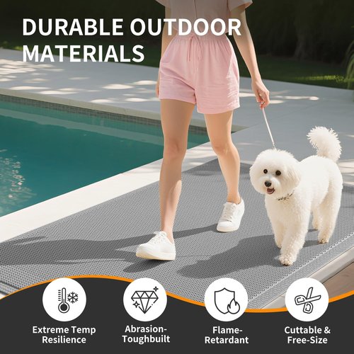 QiCaiJia Front Door Mat 24''x36'', Drainage Heavy Duty Dirt Trapping Non-Slip Doormats, Outdoor Rubber Floor Mats, Restaurant Commercial Kitchen Industral Pool Entrance Bar Wet Area, Grey