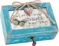 Cottage Garden Petite Locket Music Box - Distressed Teal Plays Amazing Grace