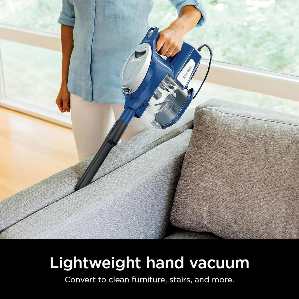 Shark HV200 Rocket Corded Stick Vacuum - Lightweight, Bagless Design for Carpet & Hard Floors - Blue