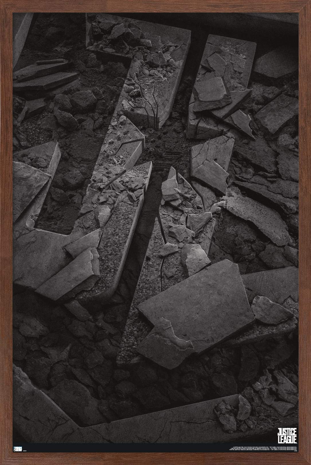 Trends International DC Comics Movie Zack Snyder's Justice League - Logo Wall Poster, 22.4L x 14.7W, Mahogany Framed Version